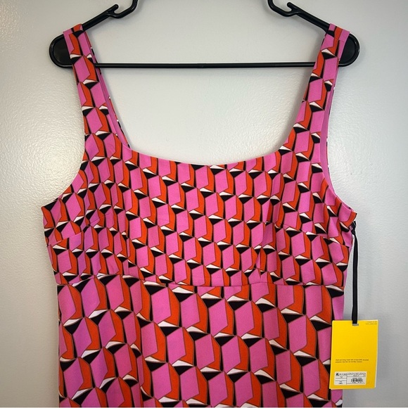 NWT Diane Von Furstenberg Pink Geometric Sleeveless Mini Dress Size 12 Target - Picture 3 of 8